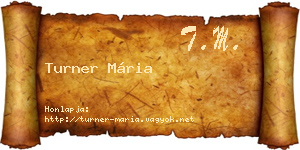 Turner Mária névjegykártya